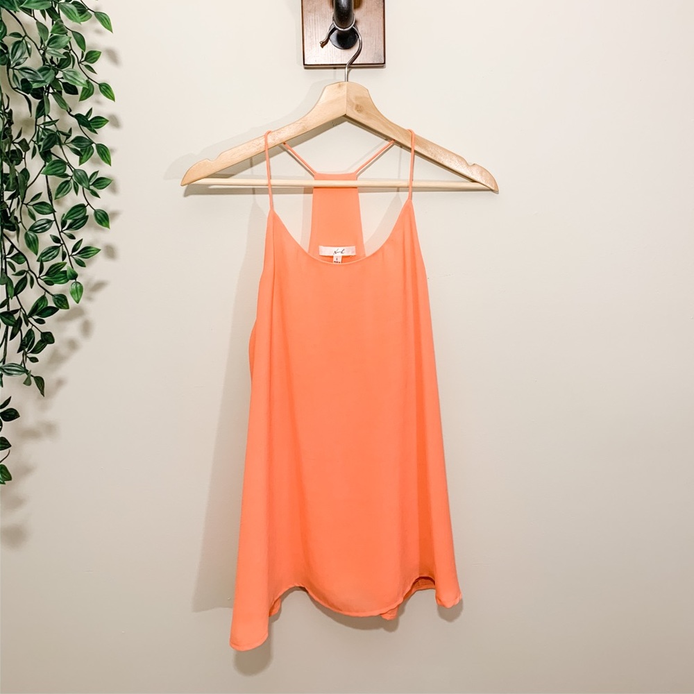 Norah. Peach Flowy Tank Top.